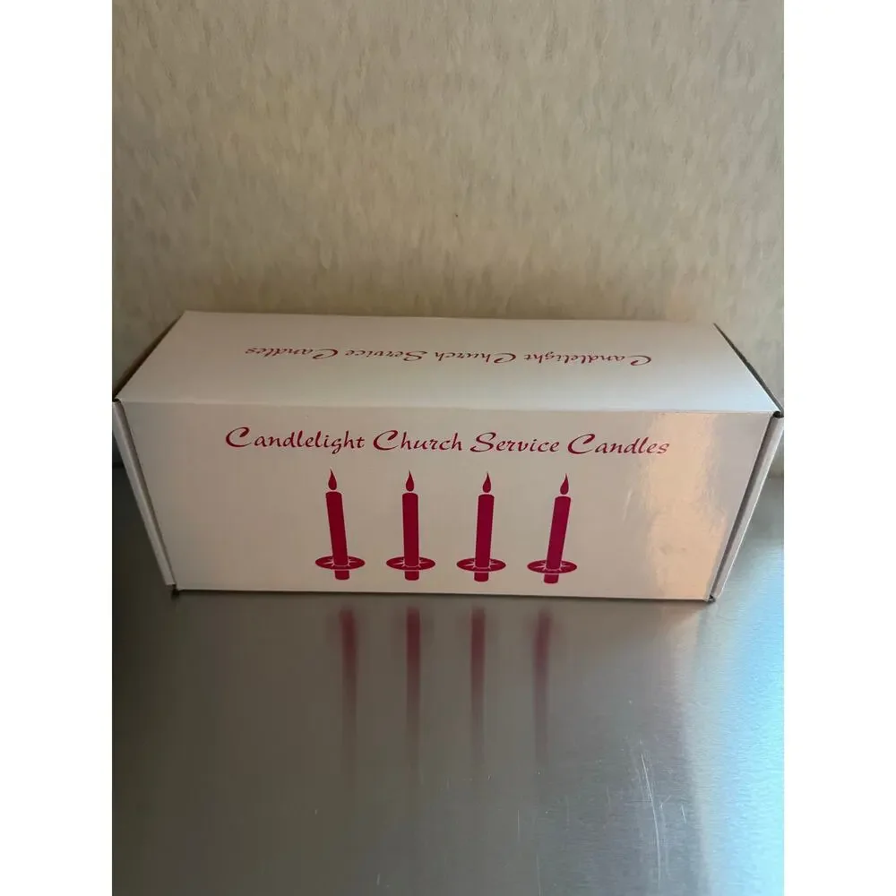 Candlelight Church Service Set 200 White Congregation Candles Paper Drip Catcher